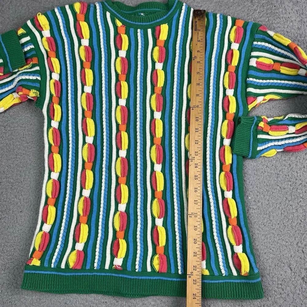 Vintage Sweater Clothes Textured Sweater Women Small/Medium USA Made Coogi Style - Picture 9 of 10